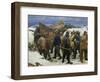 The Lifeboat is Taken through the Dunes, 1883-Michael Peter Ancher-Framed Giclee Print