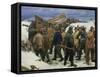 The Lifeboat is Taken through the Dunes, 1883-Michael Peter Ancher-Framed Stretched Canvas