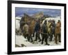 The Lifeboat is Taken through the Dunes, 1883-Michael Peter Ancher-Framed Giclee Print