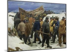 The Lifeboat is Taken through the Dunes, 1883-Michael Peter Ancher-Mounted Giclee Print