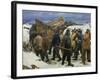 The Lifeboat is Taken through the Dunes, 1883-Michael Peter Ancher-Framed Giclee Print