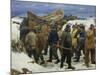 The Lifeboat is Taken through the Dunes, 1883-Michael Peter Ancher-Mounted Giclee Print