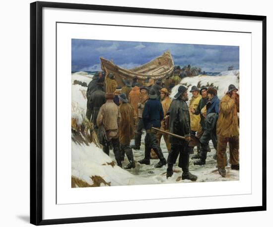 The Lifeboat is taken through the Dunes-Michael Ancher-Framed Premium Giclee Print
