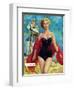 The Lifeguard & The Lady  - Saturday Evening Post "Leading Ladies", August 27, 1955 pg.24-Bn Stahl-Framed Giclee Print