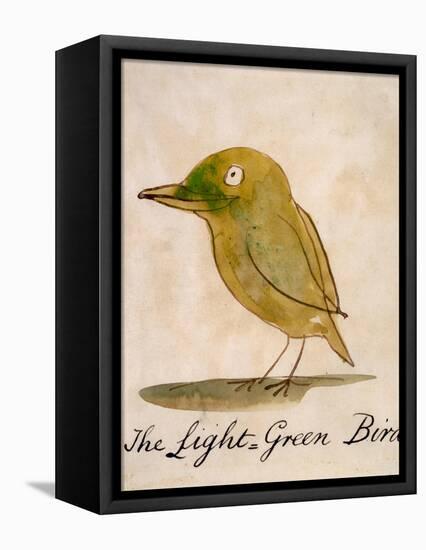 The Light Green Bird, from Sixteen Drawings of Comic Birds-Edward Lear-Framed Stretched Canvas