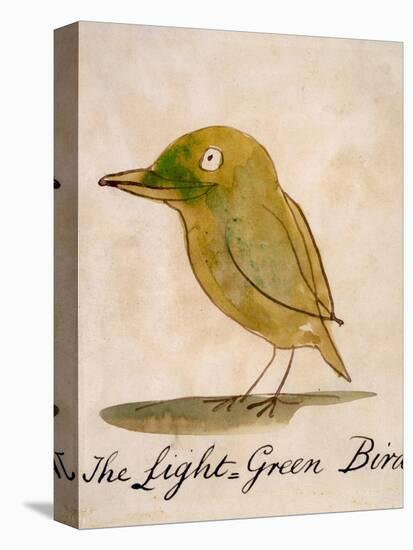 The Light Green Bird, from Sixteen Drawings of Comic Birds-Edward Lear-Stretched Canvas