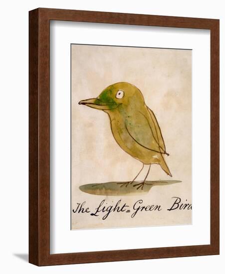 The Light Green Bird, from Sixteen Drawings of Comic Birds-Edward Lear-Framed Giclee Print