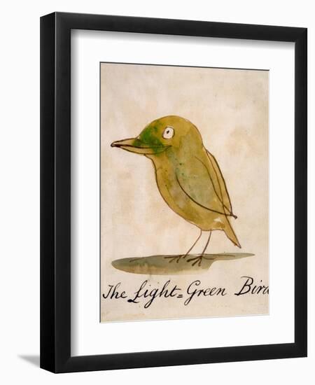 The Light Green Bird, from Sixteen Drawings of Comic Birds-Edward Lear-Framed Giclee Print