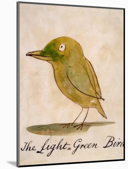 The Light Green Bird, from Sixteen Drawings of Comic Birds-Edward Lear-Mounted Giclee Print