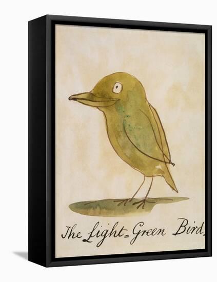 The Light Green Bird-Edward Lear-Framed Stretched Canvas