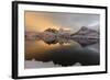 The Light of the Moon and Snowy Peaks Reflected in the Cold Sea Lit the Night at Svolvaer-Roberto Moiola-Framed Photographic Print