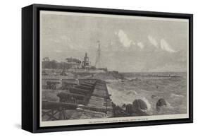 The Lighthouse and Flagstaff at Colombo, Ceylon-null-Framed Stretched Canvas