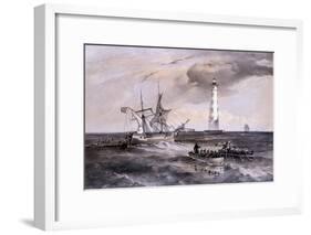 The Lighthouse at Cape Chersonese, Looking South, Crimea, Ukraine, 1855-Thomas Goldsworth Dutton-Framed Giclee Print