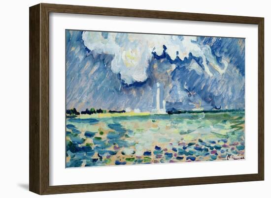 The Lighthouse at Gatteville-Paul Signac-Framed Giclee Print