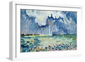 The Lighthouse at Gatteville-Paul Signac-Framed Giclee Print