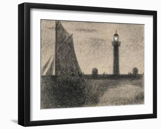 The Lighthouse at Honfleur, 1886-Georges Pierre Seurat-Framed Giclee Print