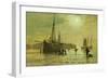 The Lighthouse at Scarborough, 1877-John Atkinson Grimshaw-Framed Giclee Print