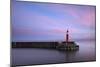 The Lighthouse at Watchet, Somerset, at High Tide under a Colourful Dawn Sky-Stephen Spraggon-Mounted Photographic Print