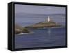 The Lighthouse, Bracelet Bay, Mumbles-Tom Hughes-Framed Stretched Canvas