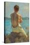 the Lighthouse , Falmouth. 1919 (Oil on Canvas)-Henry Scott Tuke-Stretched Canvas