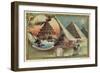 The Lighthouse of Alexandria and the Pyramids of Giza, Egypt-null-Framed Giclee Print