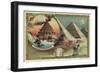 The Lighthouse of Alexandria and the Pyramids of Giza, Egypt-null-Framed Giclee Print