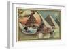 The Lighthouse of Alexandria and the Pyramids of Giza, Egypt-null-Framed Giclee Print