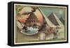 The Lighthouse of Alexandria and the Pyramids of Giza, Egypt-null-Framed Stretched Canvas