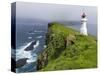 The Lighthouse On Mykinesholmur. Island Mykines, Faroe Islands. Denmark-Martin Zwick-Stretched Canvas