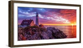 The lighthouse on the rock-Marco Carmassi-Framed Photographic Print