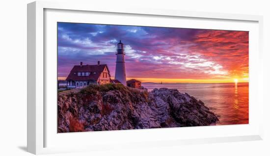 The lighthouse on the rock-Marco Carmassi-Framed Photographic Print