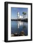 The Lighthouse Reflected in the Blue Water under the Blue Summer Sky, Cascais, Estoril Coast-Roberto Moiola-Framed Photographic Print