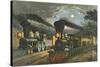 The Lightning Express Trains, 1863-Currier & Ives-Stretched Canvas