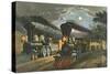 The Lightning Express Trains, 1863-Currier & Ives-Stretched Canvas