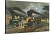 The Lightning Express Trains, 1863-Currier & Ives-Stretched Canvas