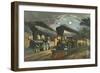 The Lightning Express Trains, 1863-Currier & Ives-Framed Giclee Print