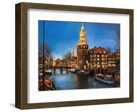 The Lights Of Amsterdam-kirilstanchev-Framed Art Print