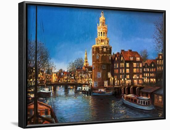 The Lights Of Amsterdam-kirilstanchev-Framed Art Print