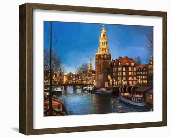 The Lights Of Amsterdam-kirilstanchev-Framed Art Print