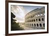 The lights of sunrise frame the ancient Colosseum (Flavian Amphitheatre), UNESCO World Heritage Sit-Roberto Moiola-Framed Photographic Print