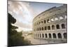 The lights of sunrise frame the ancient Colosseum (Flavian Amphitheatre), UNESCO World Heritage Sit-Roberto Moiola-Mounted Photographic Print