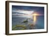 The Lights of Sunset are Reflected in the Blue Sea Hawksbill Bay, Antigua, Antigua and Barbuda-Roberto Moiola-Framed Photographic Print