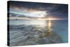 The Lights of Sunset are Reflected in the Blue Sea, Hawksbill Bay, Antigua-Roberto Moiola-Stretched Canvas