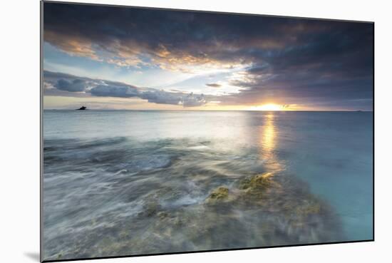 The Lights of Sunset are Reflected in the Blue Sea, Hawksbill Bay, Antigua-Roberto Moiola-Mounted Photographic Print