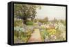 The Lily Border at Great Tangley Manor, Surrey-Thomas H. Hunn-Framed Stretched Canvas