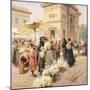 The Lily Market at Porta Garibaldi in Milan-Achille Beltrame-Mounted Giclee Print