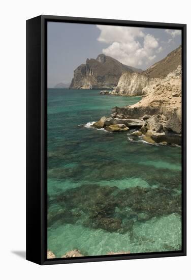 The Limestone Coast of Southern Oman, Mughsayl, Salalah, Dhofar, Oman, Middle East-Tony Waltham-Framed Stretched Canvas