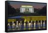 The Lincoln Memorial from the National WW II Memorial in Washington, Dc.-Jon Hicks-Framed Stretched Canvas