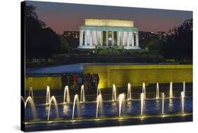 The Lincoln Memorial from the National WW II Memorial in Washington, Dc.-Jon Hicks-Stretched Canvas