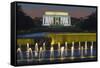 The Lincoln Memorial from the National WW II Memorial in Washington, Dc.-Jon Hicks-Framed Stretched Canvas